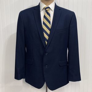 KENNETH COLE Blazer Mens 44 Solid Navy Blue Sport Coat 2 Button Suit Jacket 44R